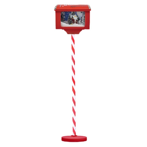  MAURY'S CASSETTA POSTALE ROSSA E BIANCA CON BABBO NATALE,LED,MUSICA E NEVE DIMENSIONI 27X20X150H CM