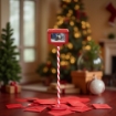  MAURY'S CASSETTA POSTALE ROSSA E BIANCA CON BABBO NATALE,LED,MUSICA E NEVE DIMENSIONI 27X20X150H CM