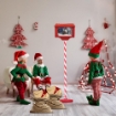  MAURY'S CASSETTA POSTALE ROSSA E BIANCA CON BABBO NATALE,LED,MUSICA E NEVE DIMENSIONI 27X20X150H CM