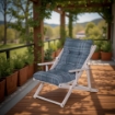 POLTRONA RELAX COMODONA GRIGIO SCOZZESE IN LEGNO 3 POSIZIONI OKX