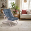 POLTRONA RELAX COMODONA GRIGIO SCOZZESE IN LEGNO 3 POSIZIONI OKX