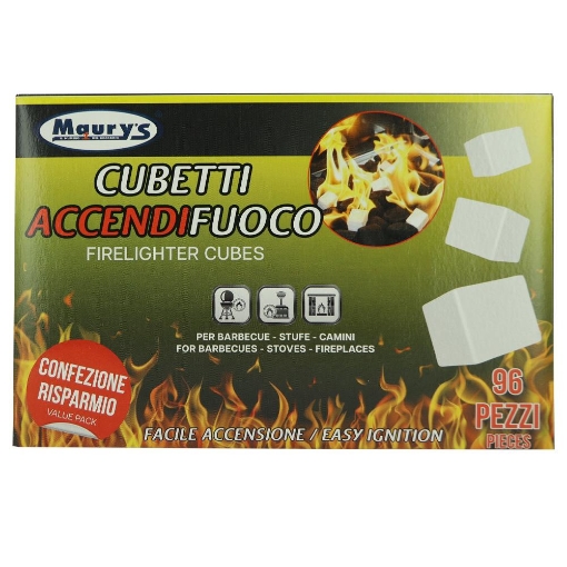 CUBETTI ACCENDI FUOCO BARBECUE/STUFE/CAMINI 96PZ