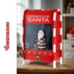 MAURY'S CASSETTA POSTALE ROSSA CON BABBO NATALE,LED,MUSICA E NEVE DIMENSIONI 25X15X40H CM