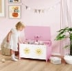 BAULE PORTAGIOCHI CON COPERCHIO PER BAMBINI PER GIOCATTOLI E VESTITI, 60X37X39 CM, ROSA