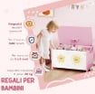 BAULE PORTAGIOCHI CON COPERCHIO PER BAMBINI PER GIOCATTOLI E VESTITI, 60X37X39 CM, ROSA