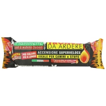 TRONCO DA ARDERE ACCENSIONE SUPER VELOCE NON TOSSICO CON FIBRA DI LEGNO E PARAFINA CAMINI E STUFE 800GR