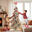 ALBERO DI NATALE ROCCARASO 150 CM CON NEVE INNEVATO ARTIFICIALE