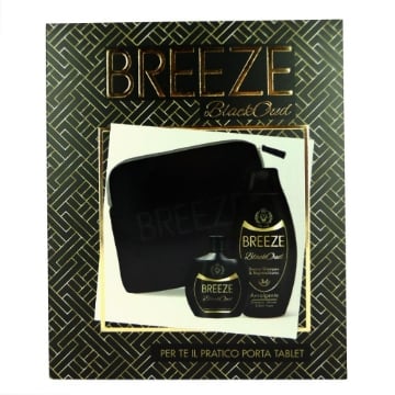 BREEZE BLACKOUD CONFEZIONE REGALO DOCCIA-SHAMPOO & BAGNOSCHIUMA 3 IN 1 400ML, DEODORANTE SQUEEZE 100ML + PORTA TABLET ELEGANTE