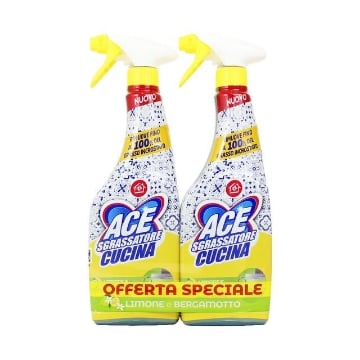 ACE SPRAY SGRASSATORE CUCINA FRAGRANZA LIMONE E BERGAMOTTO - 600ML 2PZ