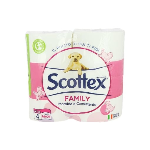 SCOTTEX CARTAIGIENICA FAMILY MORBIDA E CONSISTENTE - 4 ROTOLI MAXI