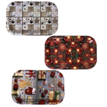X MAURY'S VASSOIO CHRISTMAS RETTANGOLARE IN DECORO ASSORTITO