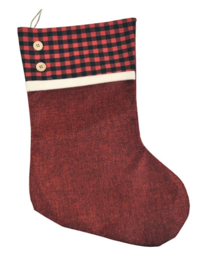 MAURY'S CALZA TIP DI NATALE COLORE ROSSO E FANTASIA A QUADRI - DIMENSIONI 24X50H ASSORTITA OKX