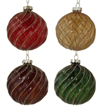 MA MAISON SFERA NATALIZIA IN VETRO MULTICOLORE 8CM - ASSORTITA OKX