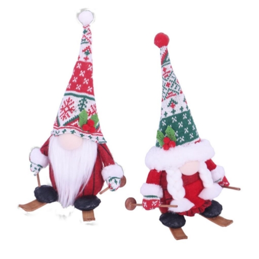 MA MAISON XMAS DECORAZIONE GNOMO CON SCI - DIMENSIONI 19X15X33H CM OKX