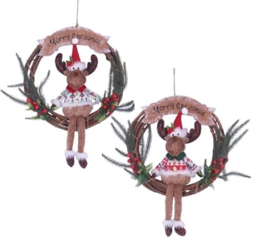 MA MAISON XMAS GHIRLANDA DIETROPORTA CON RENNA Ø33 CM - ASSORTITO OKX