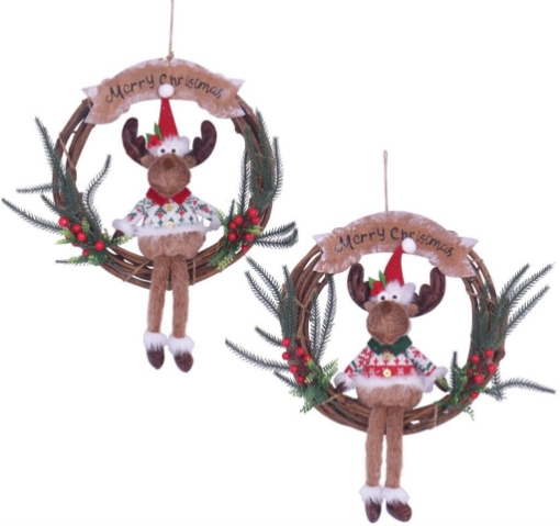 MA MAISON XMAS GHIRLANDA DIETROPORTA CON RENNA Ø33 CM - ASSORTITO OKX