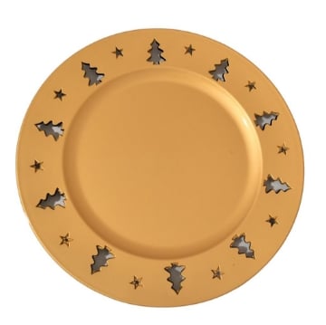 MA MAISON SOTTOPIATTO CON ALBERI DI NATALE COLORE GOLD - DIAMETRO 33 CM OKX