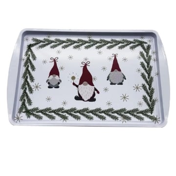 MA MAISON VASSOIO XMAS RETTANGOLARE CON ELFI - DIMENSIONI 38X26 CM OKX
