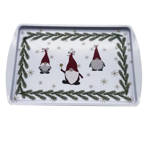 MA MAISON VASSOIO XMAS RETTANGOLARE CON ELFI - DIMENSIONI 38X26 CM OKX