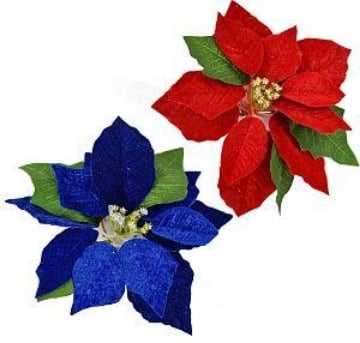 MAURY'S STELLA DI NATALE VELVET IN COLORE ASSORTITO CON CLIP 20 CM