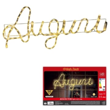 HIGH TECH "AUGURI" TUBO 96LED BIANCO 90X37 CM - USO ESTERNO OKX