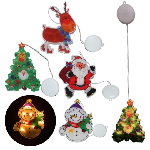 HIGH TECH FIGURA LUMINOSA BABBO NATALE/ RENNA O ALBERO DI NATALE 10 LED CON BATTERIA - DA APPENDERE ASSORTITO