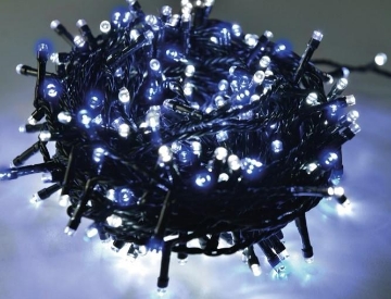 HIGH TECH FILO 240 LED MINILUCCIOLE + 8 GIOCHI DI LUCE BIANCO E BLU 10,8MT - USO INTERNO/ESTERNO OKX