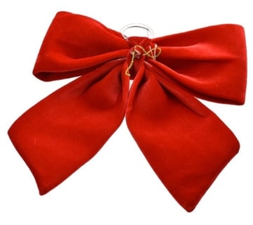 MA MAISON FIOCCO DI NATALE IN VELLUTO ROSSO DIMENSIONI 24X34H CM - OKX