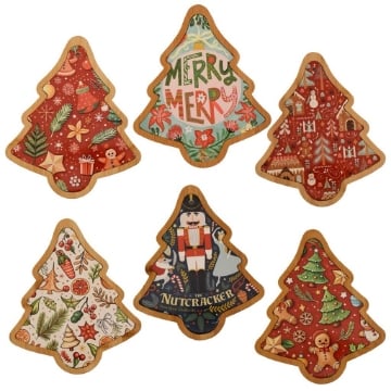 MA MAISON TAGLIERE XMAS IN BAMBOO E CERAMICA DIMENSIONI 22,5X27H CM - ASSORTITO OKX