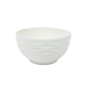 MA MAISON CIOTOLA ''SAND BOLO'' IN PORCELLANA BIANCA EFFETTO ONDULATO 3D 18CM 1000CC - OKX