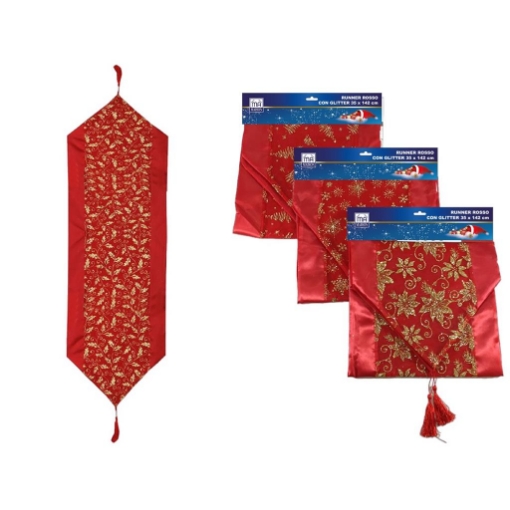MA MAISON RUNNER ROSSO CON GLITTER DIMENSIONI 35X142 CM