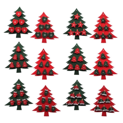 MA MAISON ALBERO DI FELTRO CON 6 MOLLETTE 20X23 CM ASSORTITO OKX