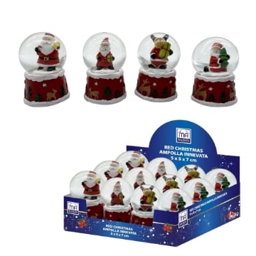 MA MAISON AMPOLLA INNEVATA RED XMAS 5X5X7CM ASSORTITO