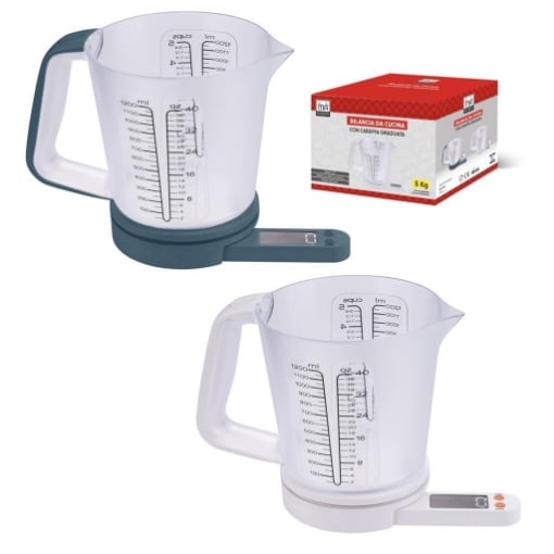 MA MAISON BILANCIA CUCINA CON CARAFFA DISPLAY GRADUATA 5KG S BSTTERIE ASSORTITO OKX