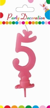MAURY'S CANDELA PER COMPLEANNO NUMERO "5" ROSA