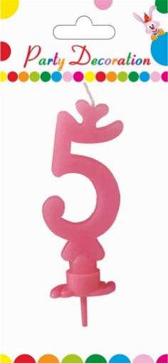MAURY'S CANDELA PER COMPLEANNO NUMERO "5" ROSA