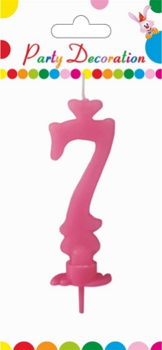MAURY'S CANDELA PER COMPLEANNO NUMERO "7" ROSA