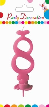 MAURY'S CANDELA PER COMPLEANNO NUMERO "8" ROSA