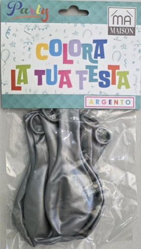 MA MAISON PALLONCINI FESTA ARGENTO METALLICO 8PZ 26CM Ø