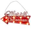MAURY'S DECORAZIONE "MERRY CHRISTMAS" FRECCIA DA APPENDERE CON LED IN LEGNO 30X16 CM
