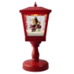 MAURY'S LAMPIONE ROSSO INNEVATO SCENA NATALIZIA DECORATIVO CON LED E MUSICA 13X13X30 CM OKX