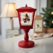MAURY'S LAMPIONE ROSSO INNEVATO SCENA NATALIZIA DECORATIVO CON LED E MUSICA 13X13X30 CM OKX
