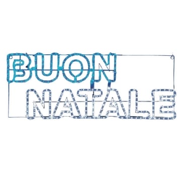 HIGH TECH "BUON NATALE" TUBO 150X45 324 LED BIANCO GHIACCIO/BLU USO ESTERNO - CAVO DA 1,4MT OKX