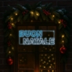 HIGH TECH "BUON NATALE" TUBO 150X45 324 LED BIANCO GHIACCIO/BLU USO ESTERNO - CAVO DA 1,4MT OKX