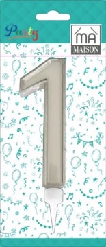 MA MAISON MAXI CANDELA NUMERO "1" ARGENTO
