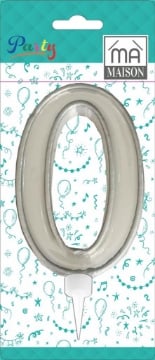 MA MAISON MAXI CANDELA NUMERO "0" ARGENTO