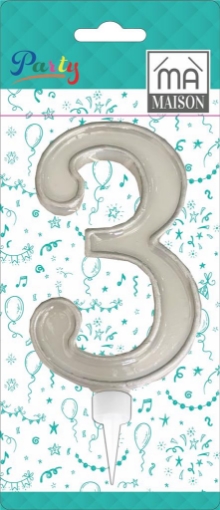 MA MAISON MAXI CANDELA NUMERO "3" ARGENTO
