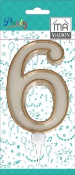 MA MAISON MAXI CANDELA NUMERO "6" ORO