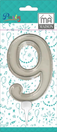 MA MAISON MAXI CANDELA NUMERO "9" ARGENTO