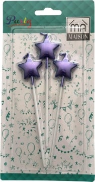 CANDELINA DECO 3PZ STELLA BLU